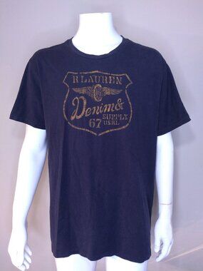 DENIM & SUPPLY RALPH LAUREN Vintage T Shirt XL Wing Tire Shield CREST Mens POLO
